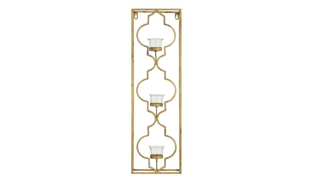 Wandleuchter ¦ gold ¦ Metall, Glas  ¦ Maße (cm): B: 19 H: 63 T: 9 Dekoration > Kerzen & Lichter > Kerzenständer - Höffner