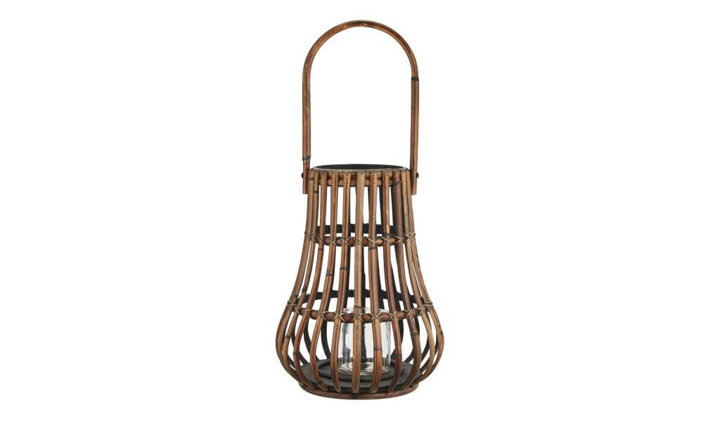 Laterne ¦ braun ¦ Glas , Rattan ¦ Maße (cm): H: 45 Ø: [35.0] Dekoration > Laternen & Windlichter - Höffner
