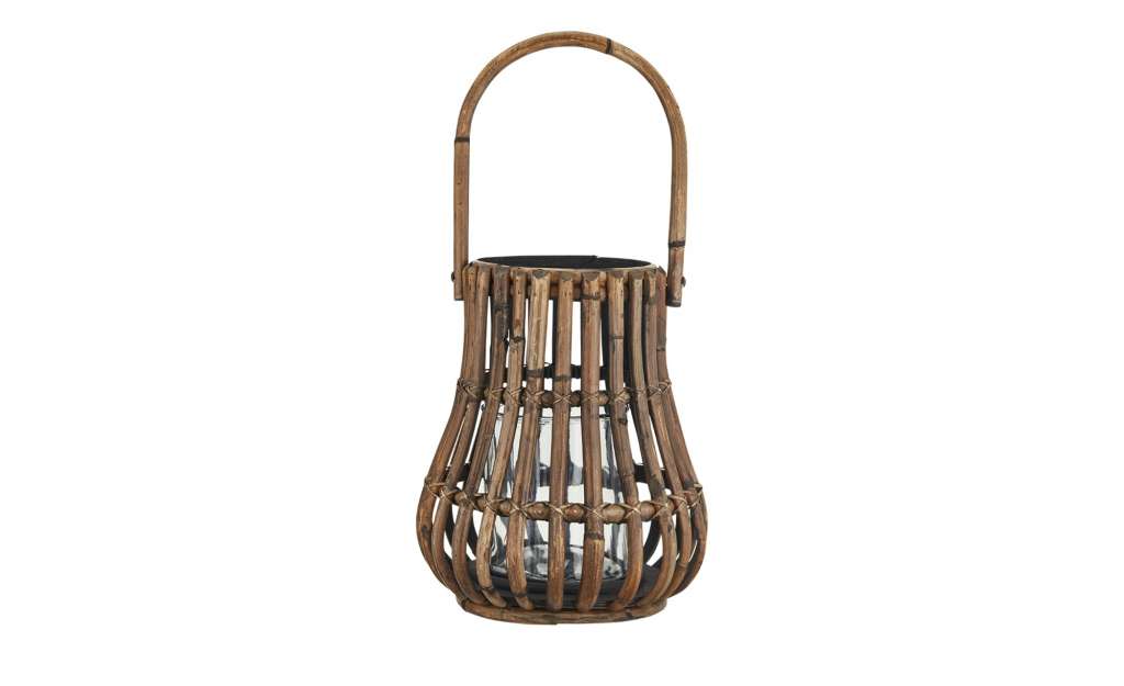 Laterne ¦ braun ¦ Glas , Rattan ¦ Maße (cm): H: 35 Ø: [37.0] Dekoration > Laternen & Windlichter - Höffner