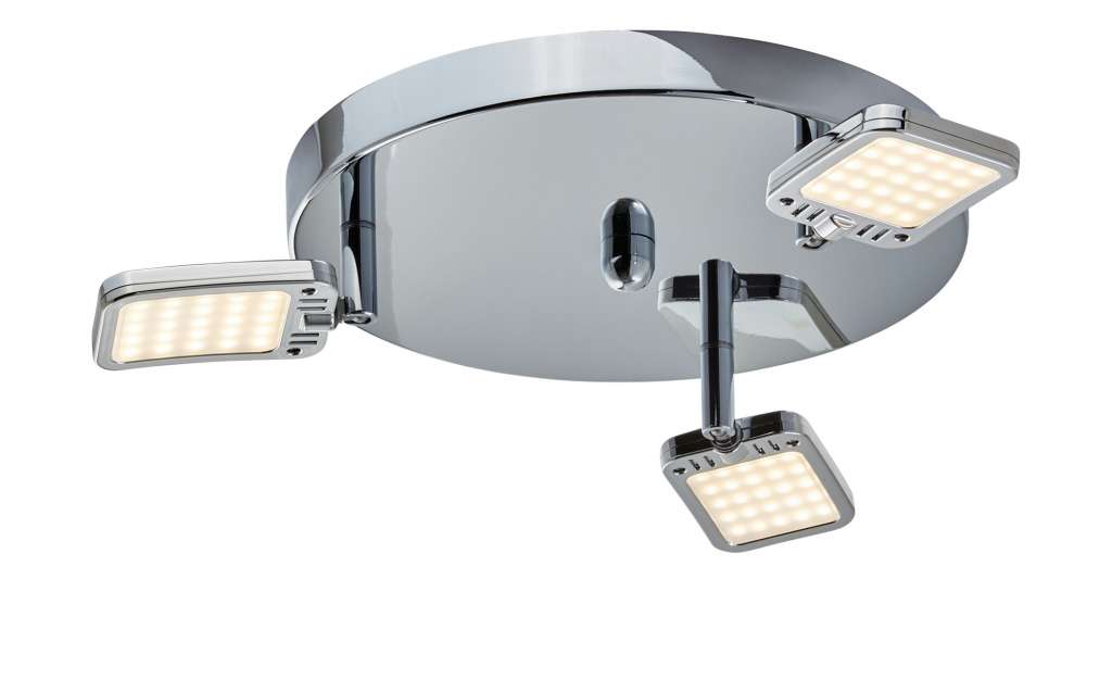 Paul Neuhaus LED- Deckenstrahler, 3-flammig, chrom, Kopf eckig ¦ silberØ: [32.0] Lampen & Leuchten > LED-Leuchten > LED-Strahler & Spots - Höffner