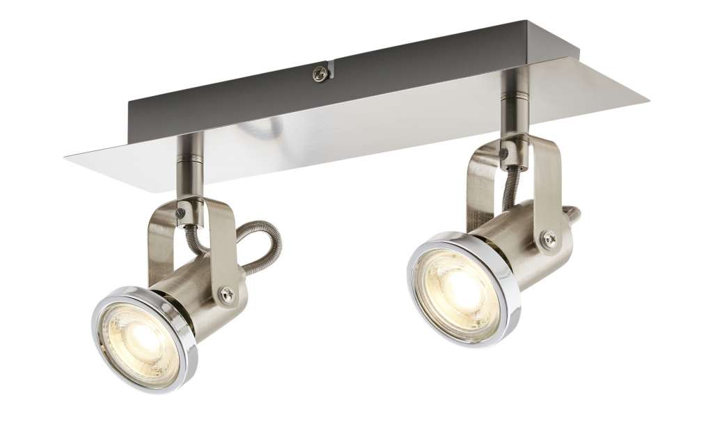 KHG Spot, 2-flammig, Nickel matt ¦ silber ¦ Maße (cm): B: 7 H: 12 Lampen & Leuchten > LED-Leuchten > LED-Strahler & Spots - Höffner