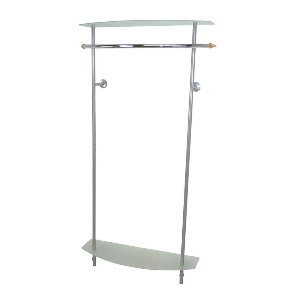 Garderobe aus verchromtem Metall Glas Hutablage