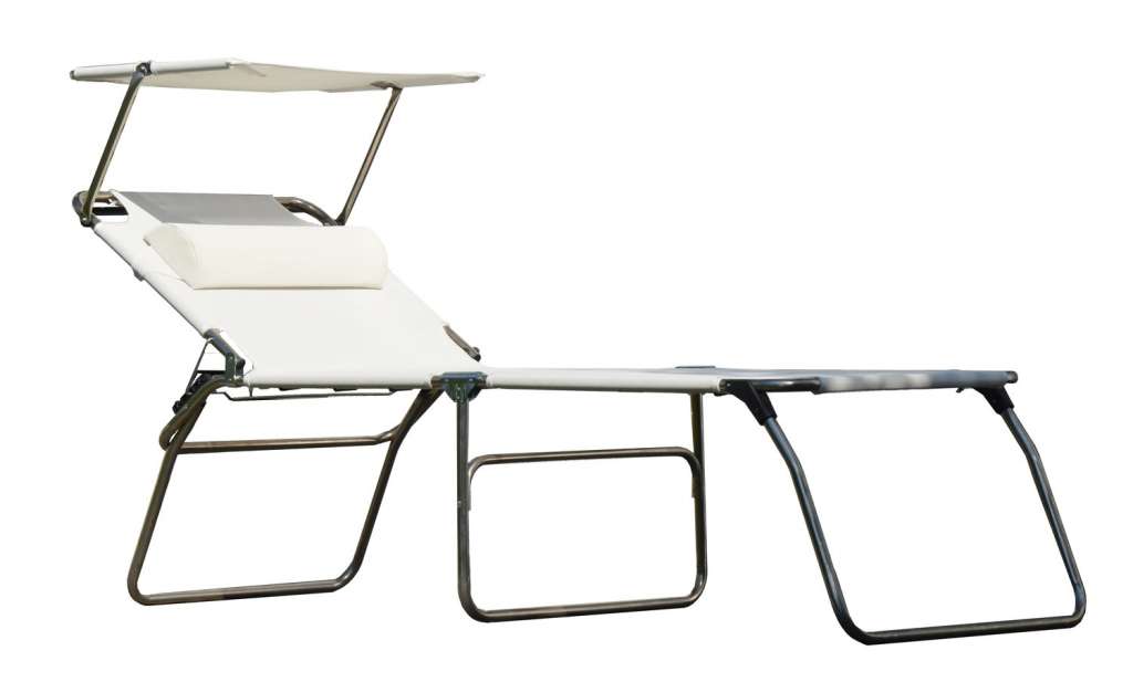 Jan Kurtz - Dreibeinliege AMIGO BIG 50+ SUN,Cadre: Aluminium Bezug:Kunststoffgewebe salbei, mit Neck und SunTop - outdoor