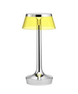 Flos - Bon Jour Unplugged Tischleuchte - chrom - Krone gelb - indoor