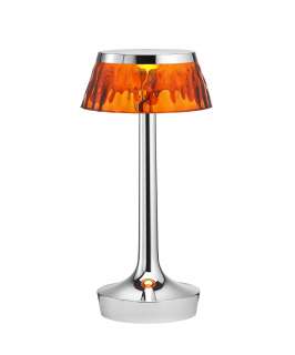 Flos - Bon Jour Unplugged Tischleuchte - chrom - Krone bernstein - indoor