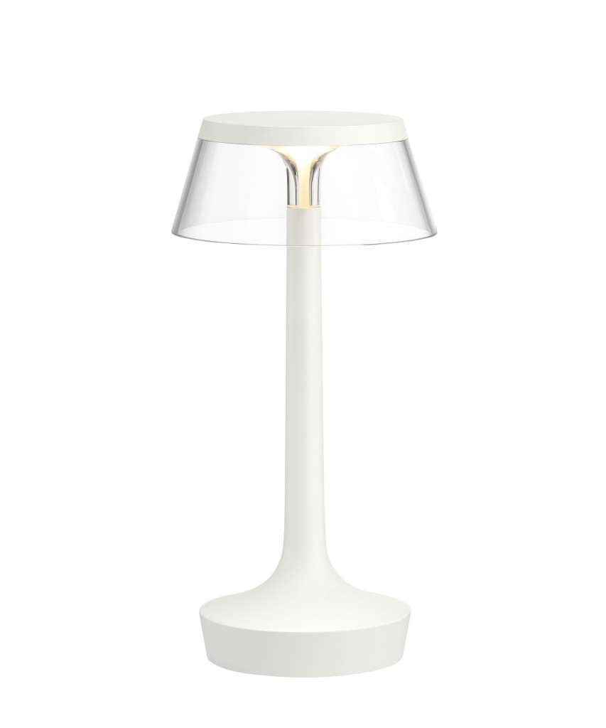Flos - Bon Jour Unplugged Tischleuchte - weiß - Krone transparent - indoor
