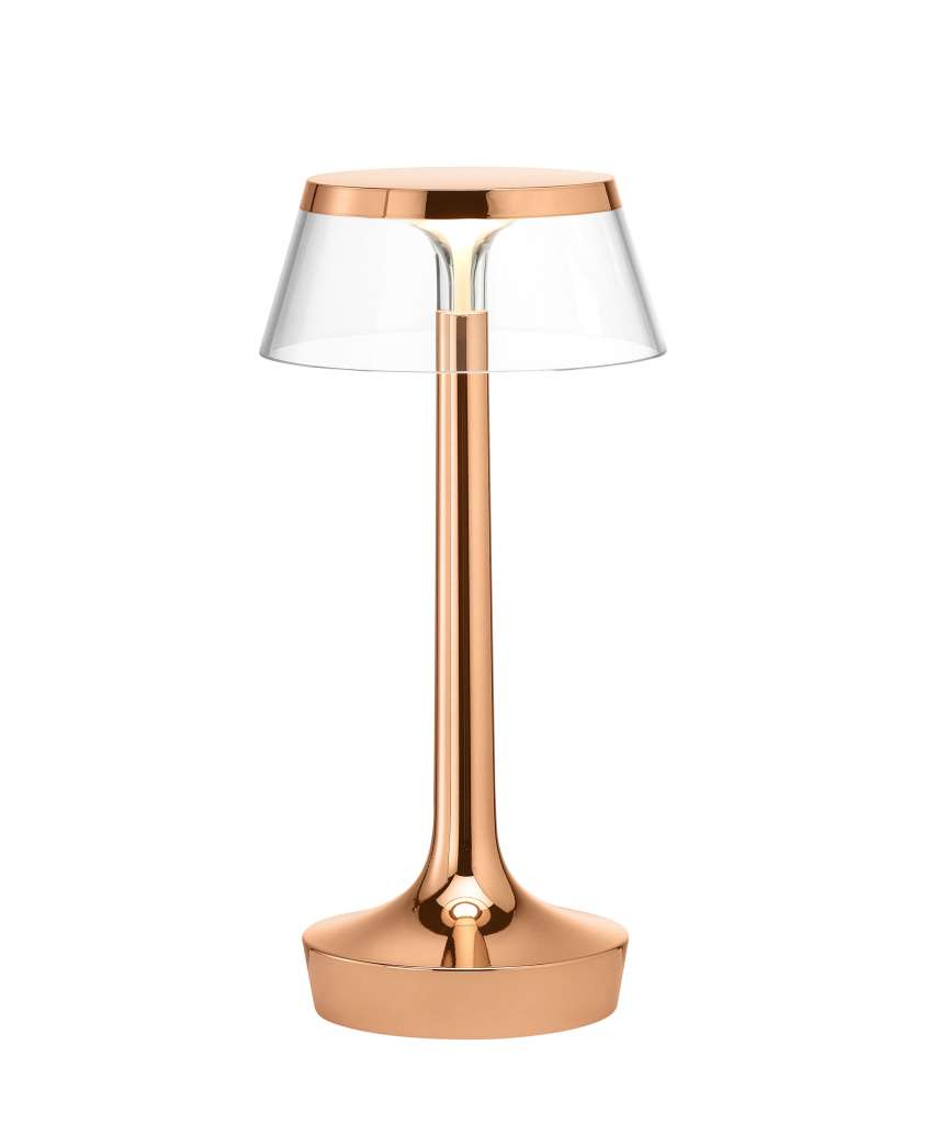 Flos - Bon Jour Unplugged Tischleuchte - kupfer - Krone transparent - indoor