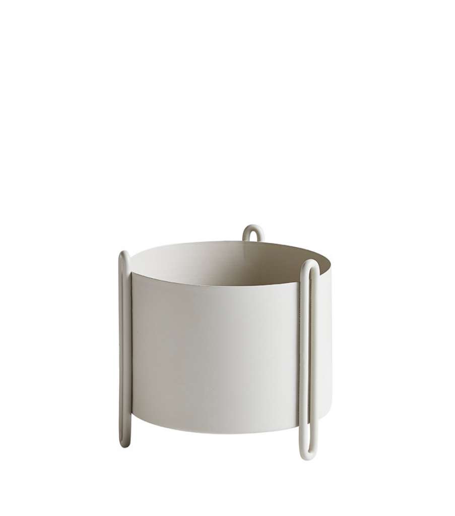 Woud - Pidestall Blumentopf - Small, grey - indoor