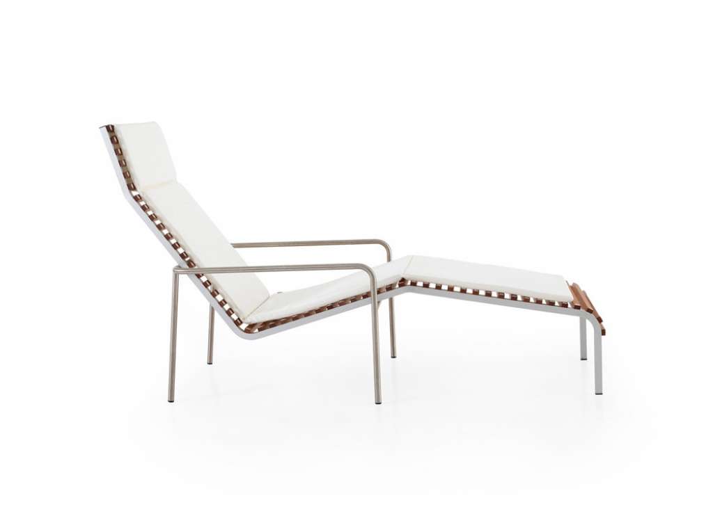 extremis - Extempore Liegestuhl mit Kissen taupe - Jatoba hardwood - outdoor