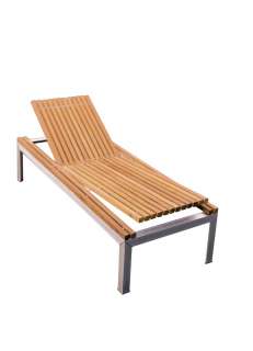 extremis - Extempore Liege mit Kissen weiß - Jatoba hardwood - outdoor