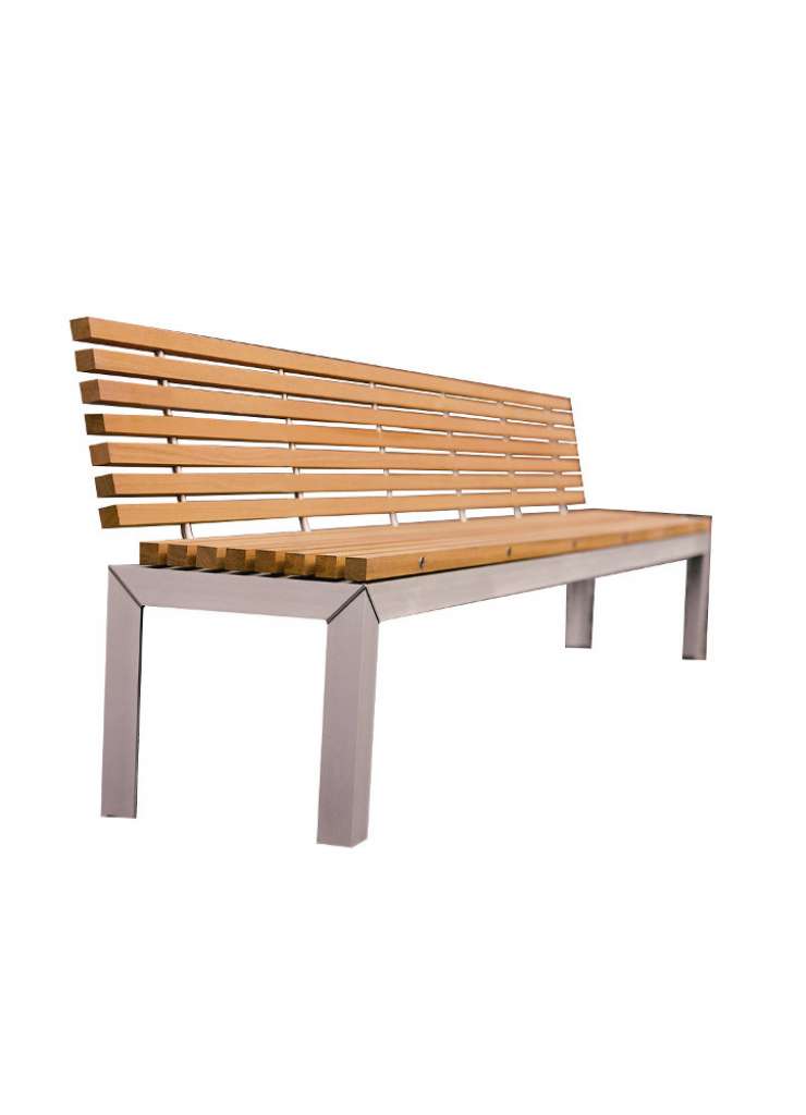 extremis - Extempore Bank mit Rückenlehne 270 cm - Jatoba hardwood - indoor