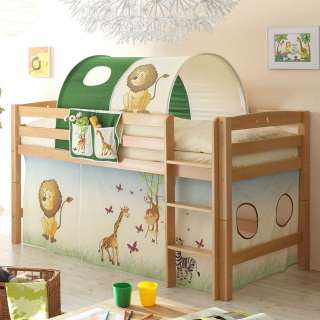 Kinderzimmer Bett im Zootier Design halbhoch