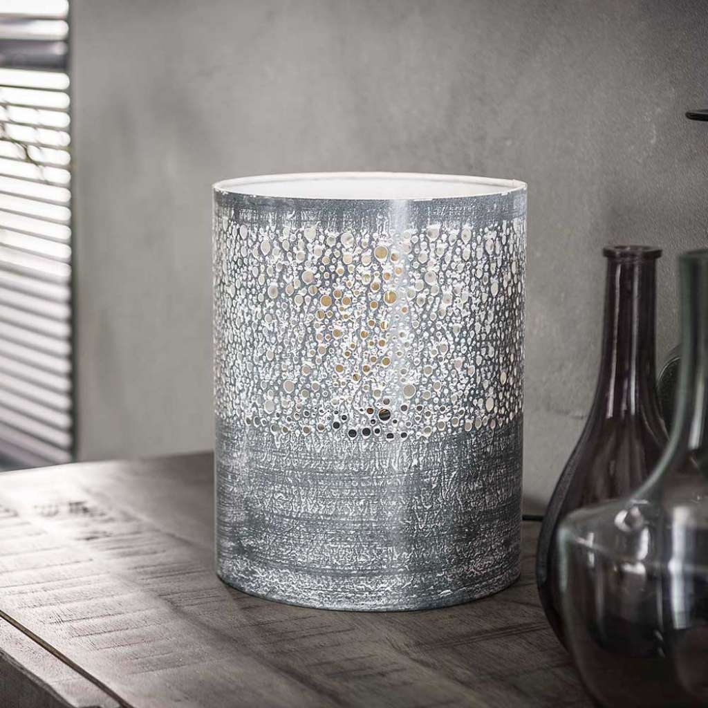 Deko Tischleuchte in Beton Grau 25 cm hoch