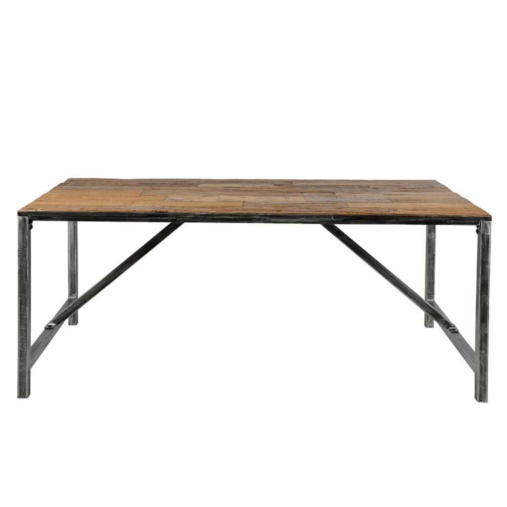 Küchentisch aus Recyclingholz und Stahl Loft Design