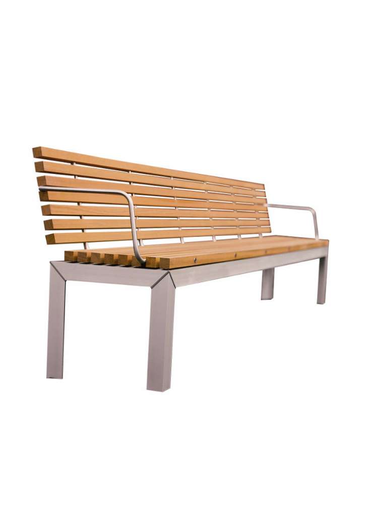 extremis - Extempore Bank mit Arm- und Rückenlehne 235cm - Jatoba hardwood - indoor