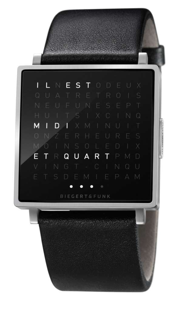 Biegert&Funk - Qlocktwo W - Armbanduhr - französisch - Edelstahl matt - S - indoor