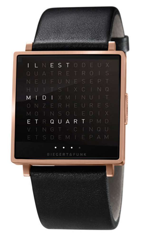 Biegert&Funk - Qlocktwo W - Armbanduhr - französisch - roségold matt - M - indoor