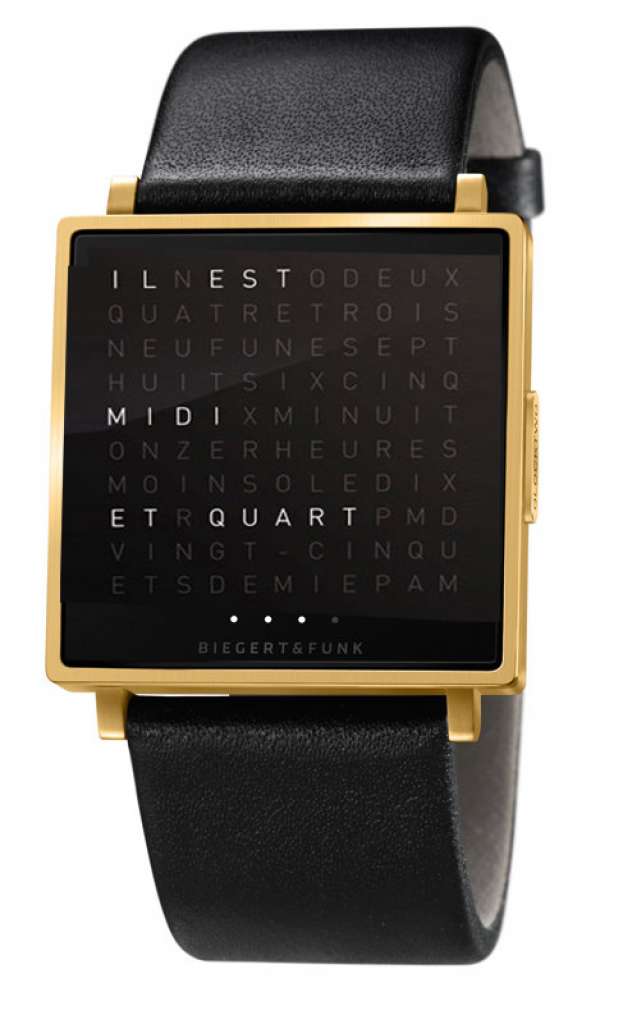 Biegert&Funk - Qlocktwo W - Armbanduhr - französisch - gold matt - S - indoor