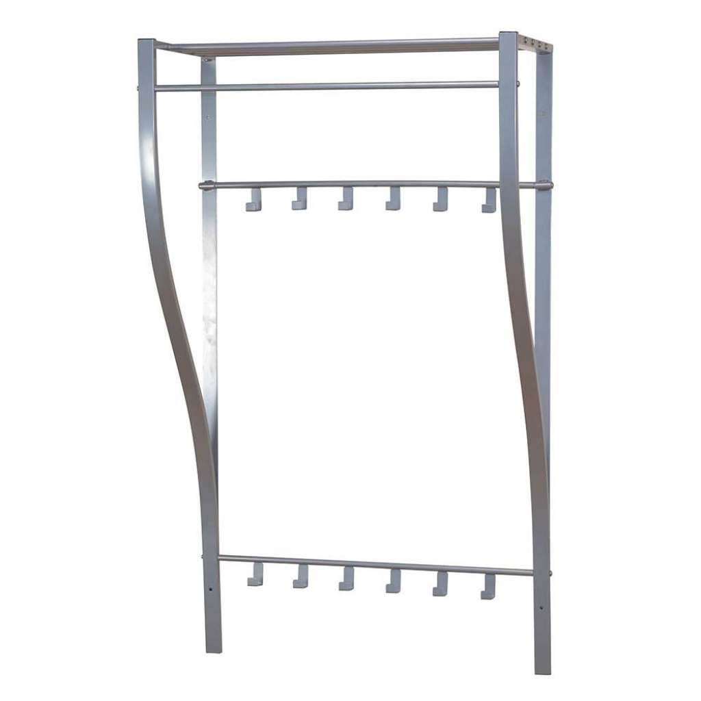 Wandgarderobe aus Stahl Silberfarben