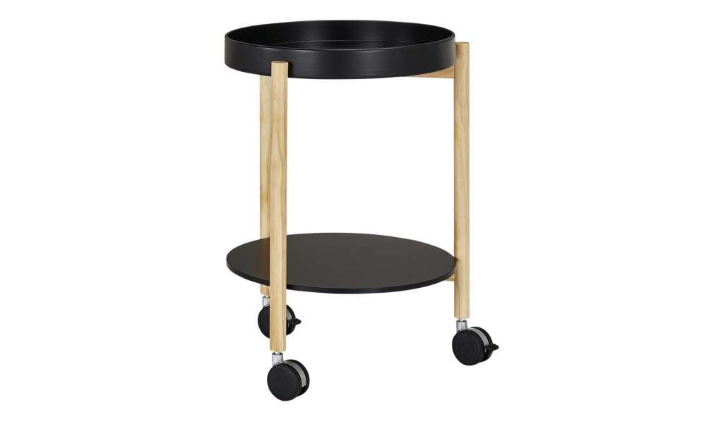 Beistelltisch  Capraia ¦ schwarz ¦ Maße (cm): H: 58 Ø: [43.5] Tische > Beistelltische > Beistelltische auf Rollen - Höffner
