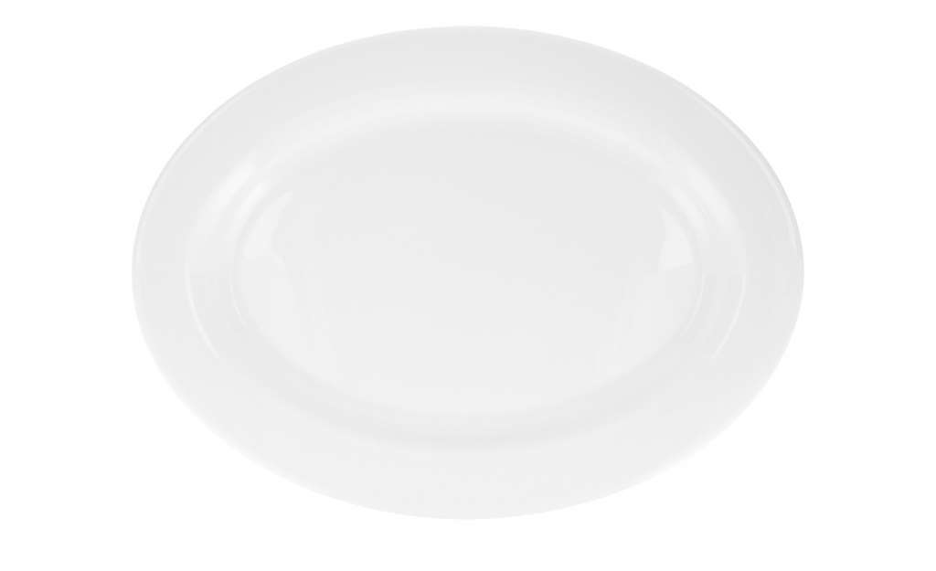 KHG Servierplatte oval  Turin ¦ weiß ¦ Porzellan ¦ Maße (cm): B: 23,5 H: 2,6 Ø: [30.5] Geschirr > Einzelgeschirrteile - Höffner
