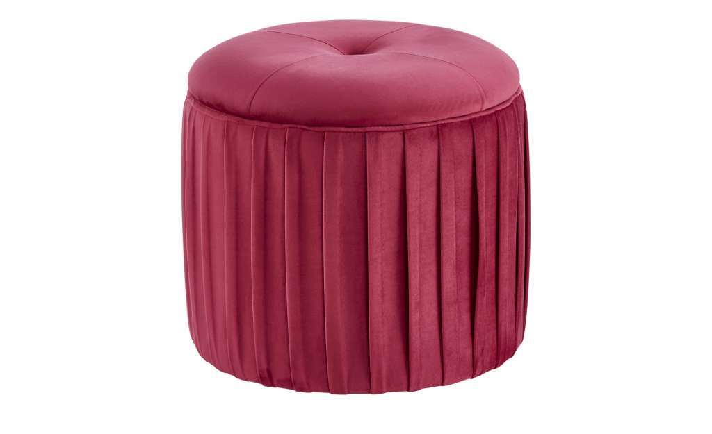 Hocker  Helen ¦ rot ¦ Maße (cm): H: 38,5 Ø: [41.5] Polstermöbel > Hocker - Höffner
