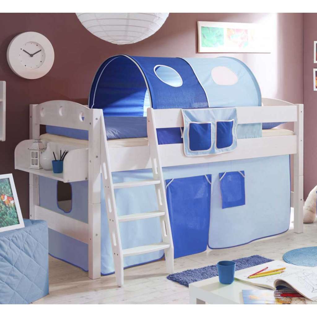 Vorhang Hochbett in Blau und Weiß Jungs