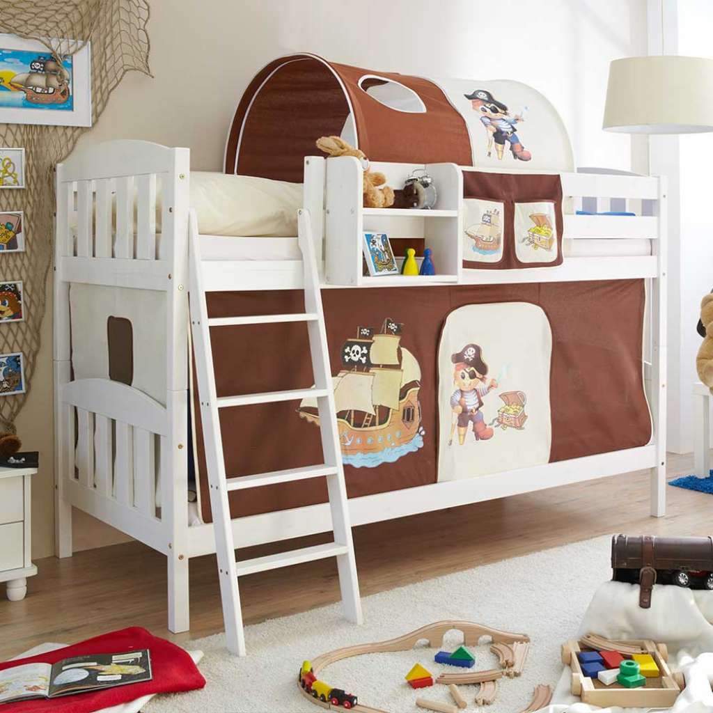 Piratenbett für Zwei Tunnel und Vorhang