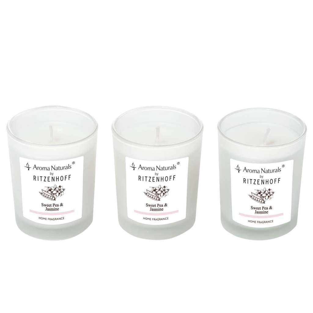 home24 Duftkerzen Sweet Pea (3er-Set)