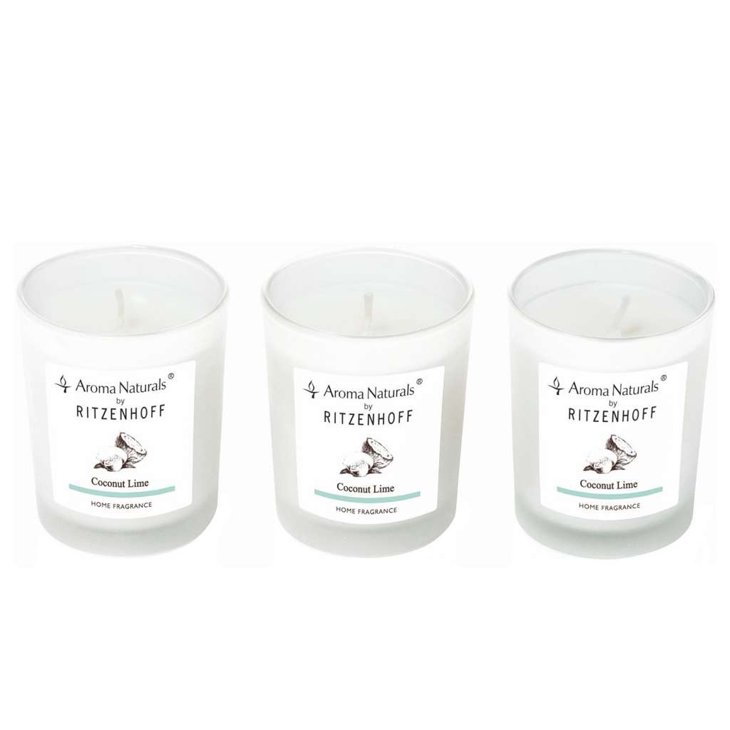 home24 Duftkerzen Coconut Lime (3er-Set)