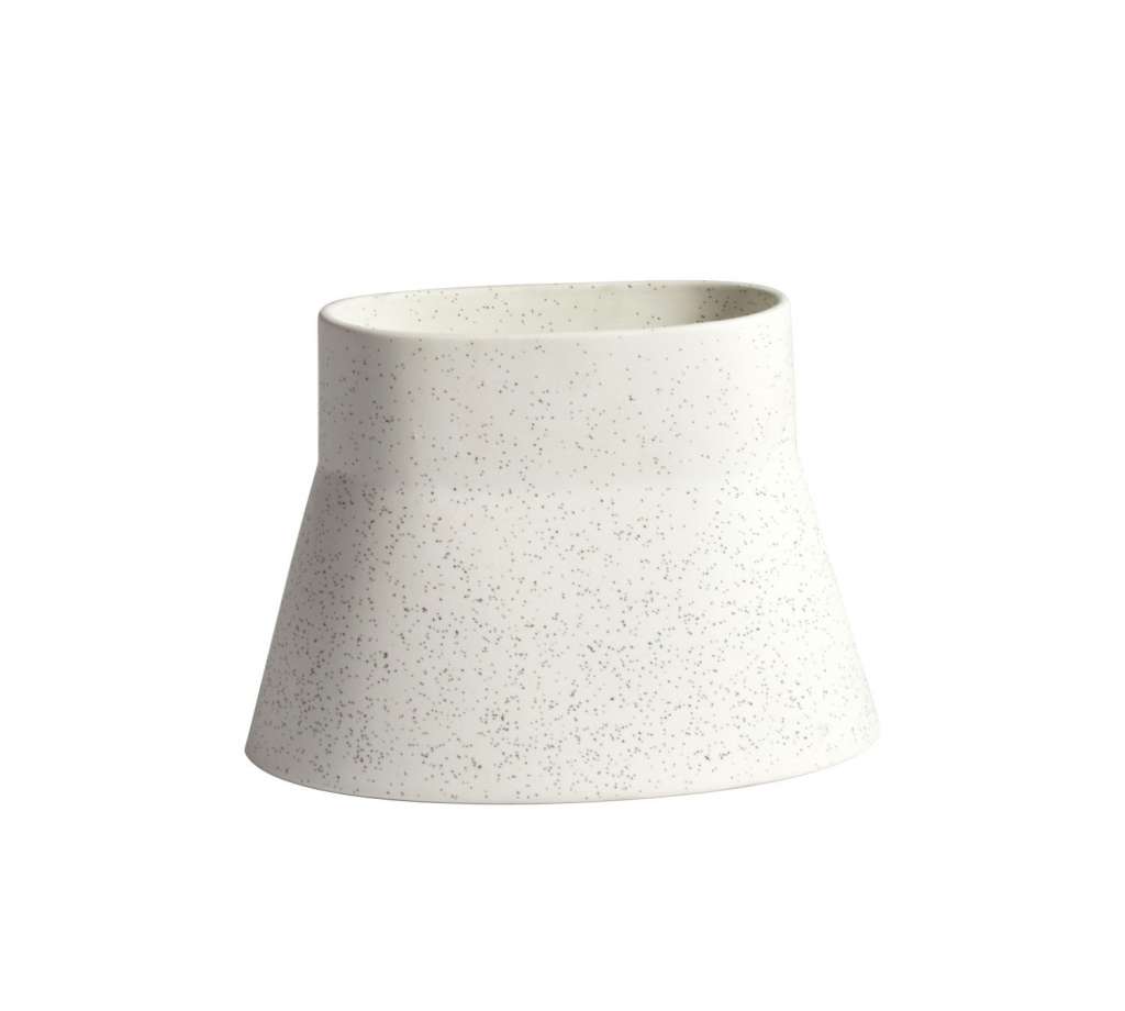 Harto - Lousion Vase Modell 3 - weiß gefleckt - indoor