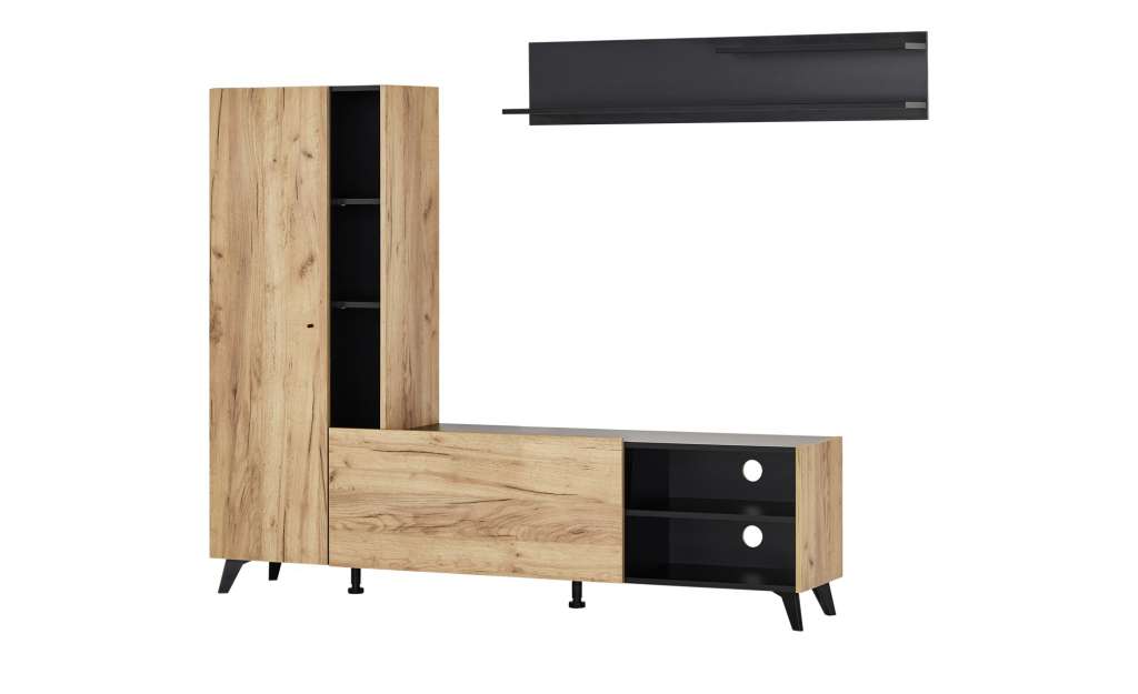 Wohnwand  Prato ¦ holzfarben ¦ Maße (cm): B: 185 H: 171 T: 35 Wohnwände - Höffner