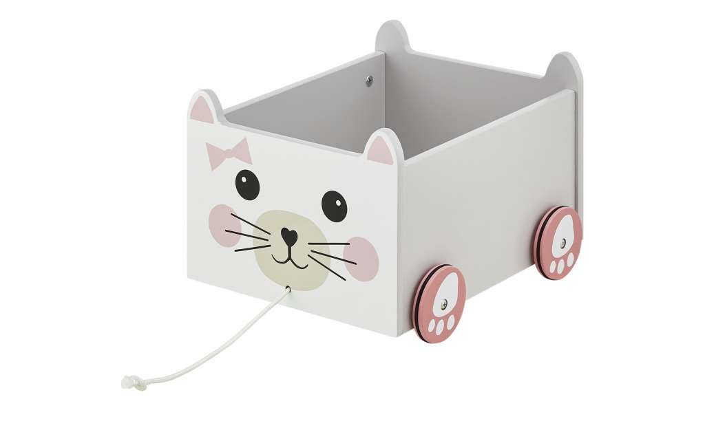 Uups Aufbewahrungsbox  Miau ¦ rosa/pink ¦ Holzwerkstoff lackiert, gummierte Felge ¦ Maße (cm): B: 28,5 H: 22 Baby > Unterwegs > Boxen - Höffner