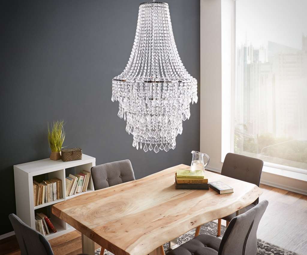 DELIFE Kronleuchter Royal Deluxe 60 cm Transparent, Hängeleuchten