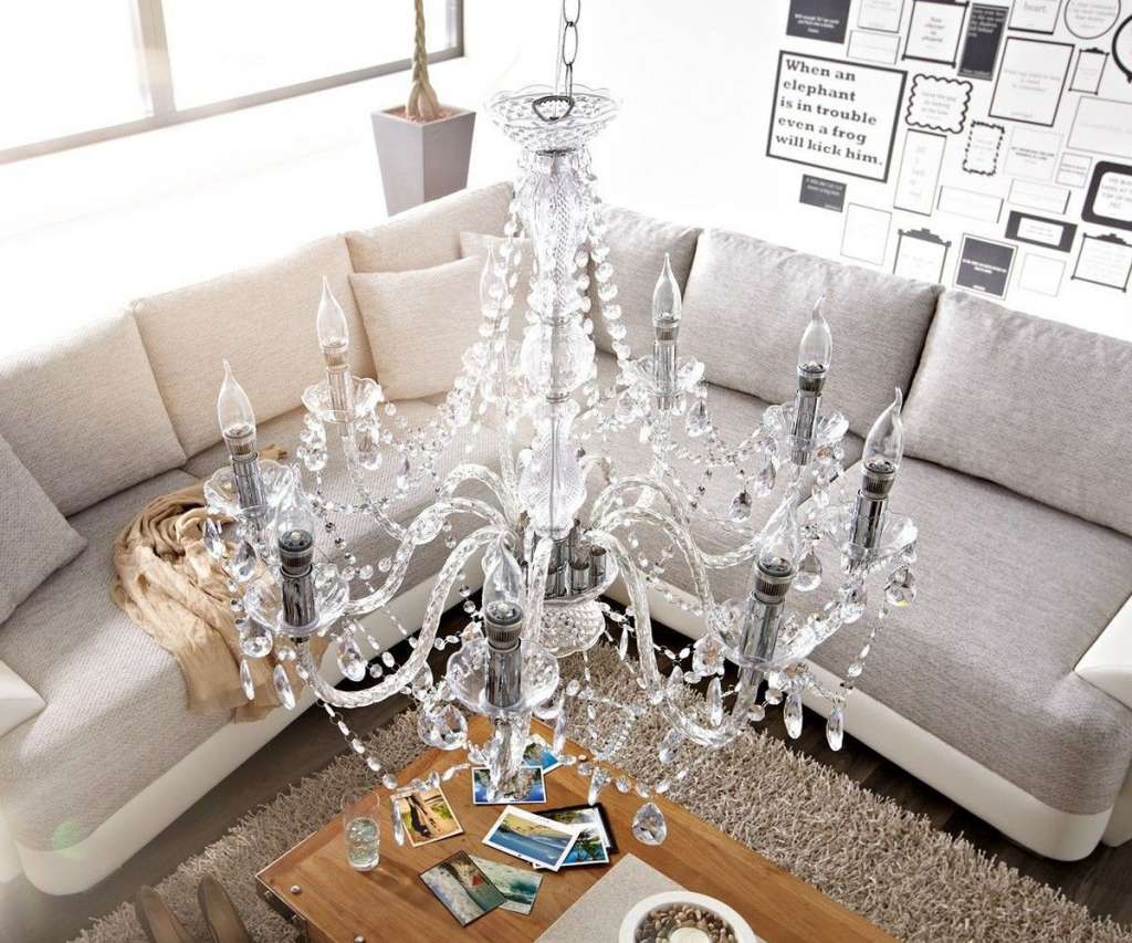 DELIFE Kronleuchter Karat 73 cm Transparent 9-armig, Hängeleuchten
