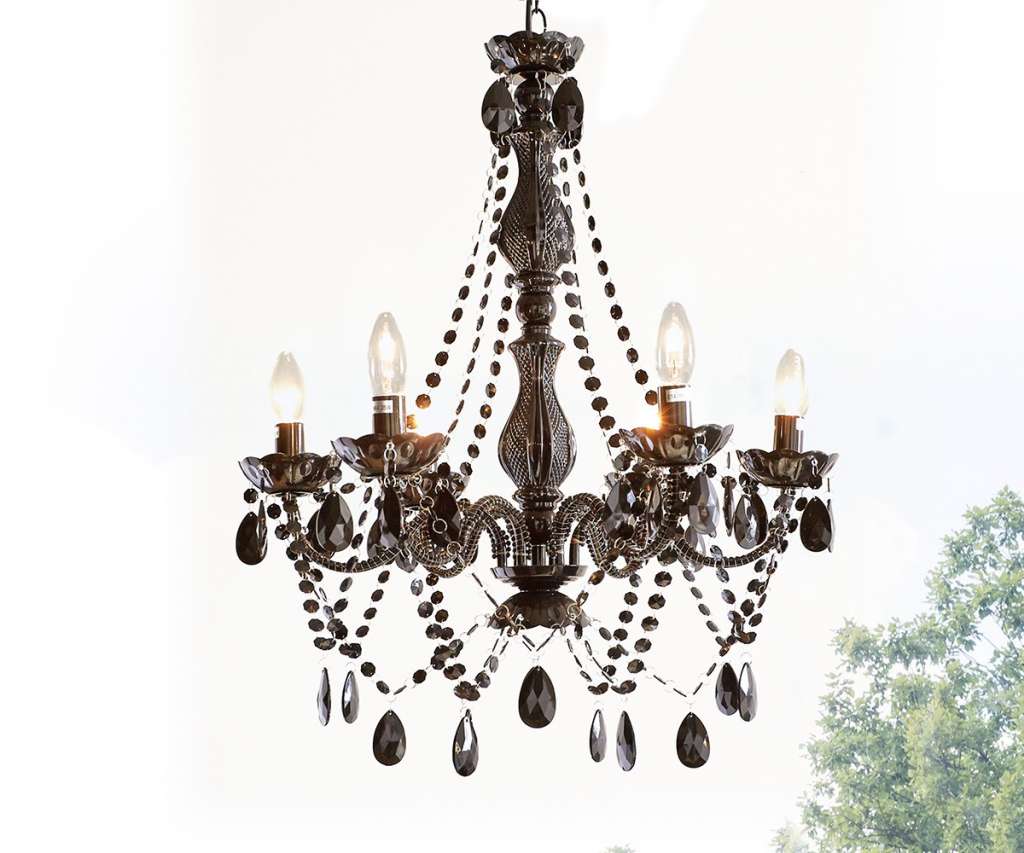 DELIFE Kronleuchter Gypsy Starlight 55 cm Schwarz 6 armig, Hängeleuchten