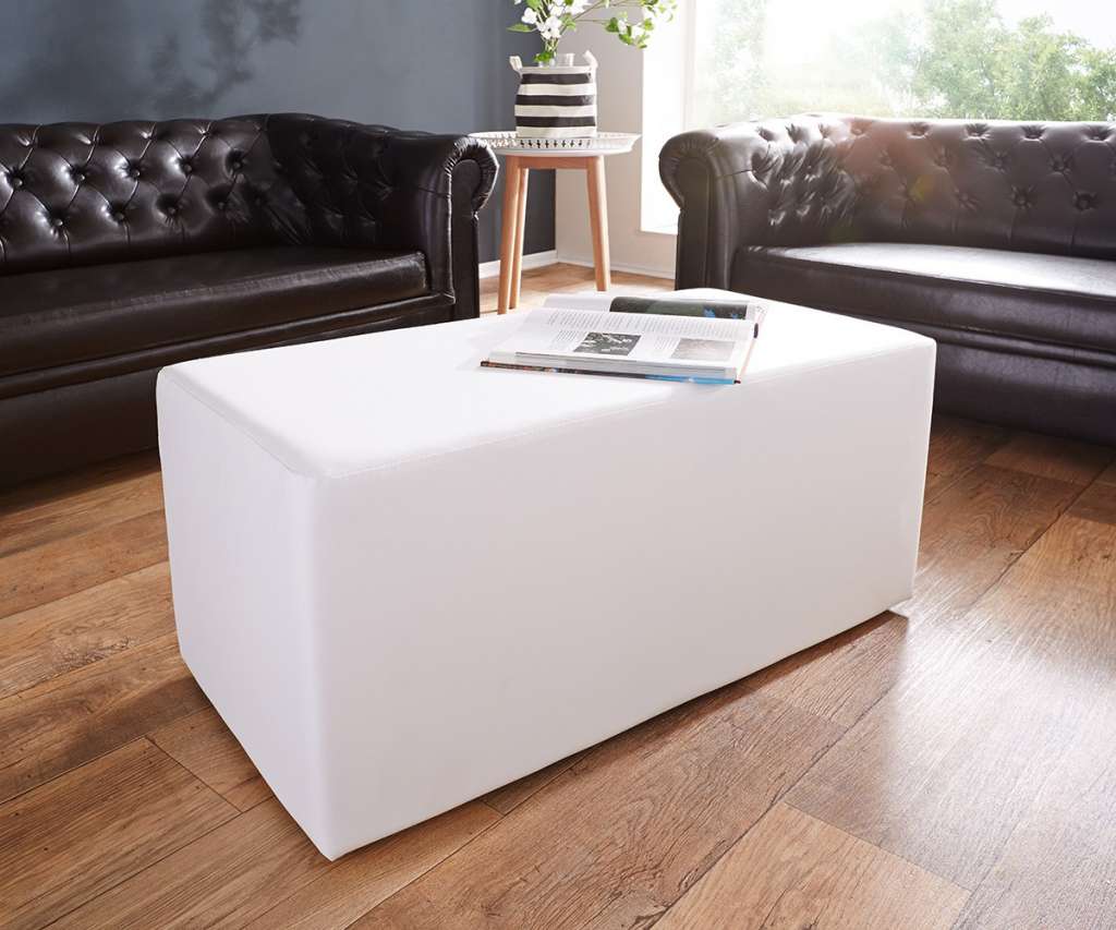 DELIFE Sitzwürfel Dice 90x45 cm Sitzhocker Weiss 2-Sitzer, Sitzhocker / Sitzwürfel