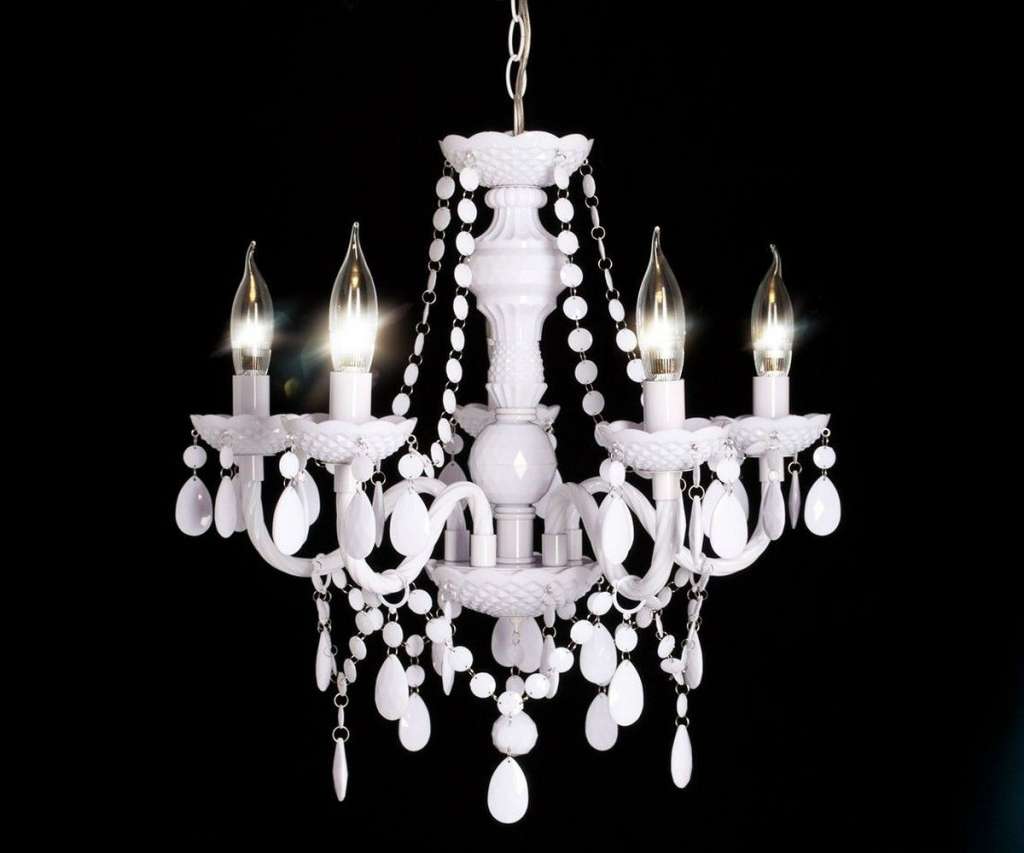 DELIFE Kronleuchter Karat 52 cm Weiss 5-armig, Hängeleuchten