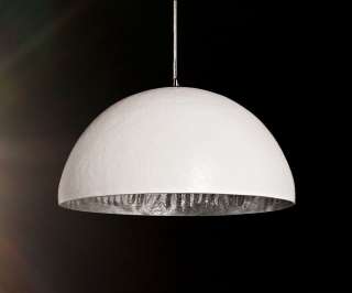 DELIFE Hängeleuchte Caldero 50 cm Weiss Silberfarben, Hängeleuchten