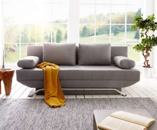 DELIFE Schlafsofa Cady 200x90 cm Grau Couch mit Schlaffunktion, Schlafsofas
