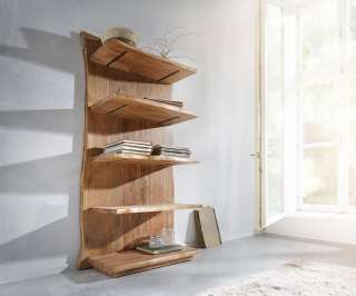 DELIFE Standregal Live-Edge 92 cm Akazie Natur Baumkante, Standregale, Baumkantenmöbel, Massivholzmöbel, Massivholz, Baumkante, Wolf Live Edge