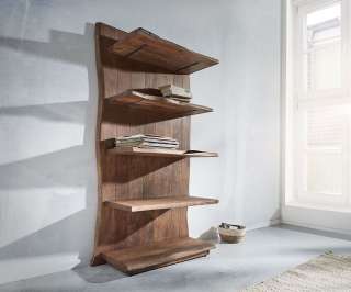 DELIFE Standregal Live-Edge 92 cm Akazie Braun Baumkante, Standregale, Baumkantenmöbel, Massivholzmöbel, Massivholz, Baumkante, Wolf Live Edge