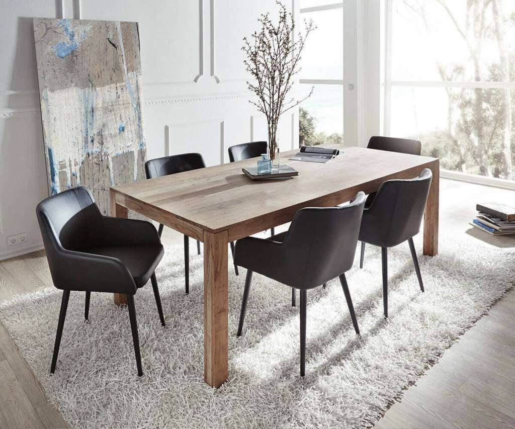 DELIFE Esstisch Indra Sheesham Natur 200x100 cm Massivholz, Esstische