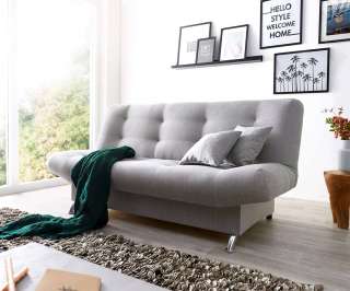DELIFE Schlafsofa Viol 190x90 cm Grau Couch mit Bettkasten, Schlafsofas