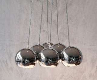 DELIFE Hängeleuchte Pentola 45 cm Chrom Silberfarben 6 Schirme, Hängeleuchten