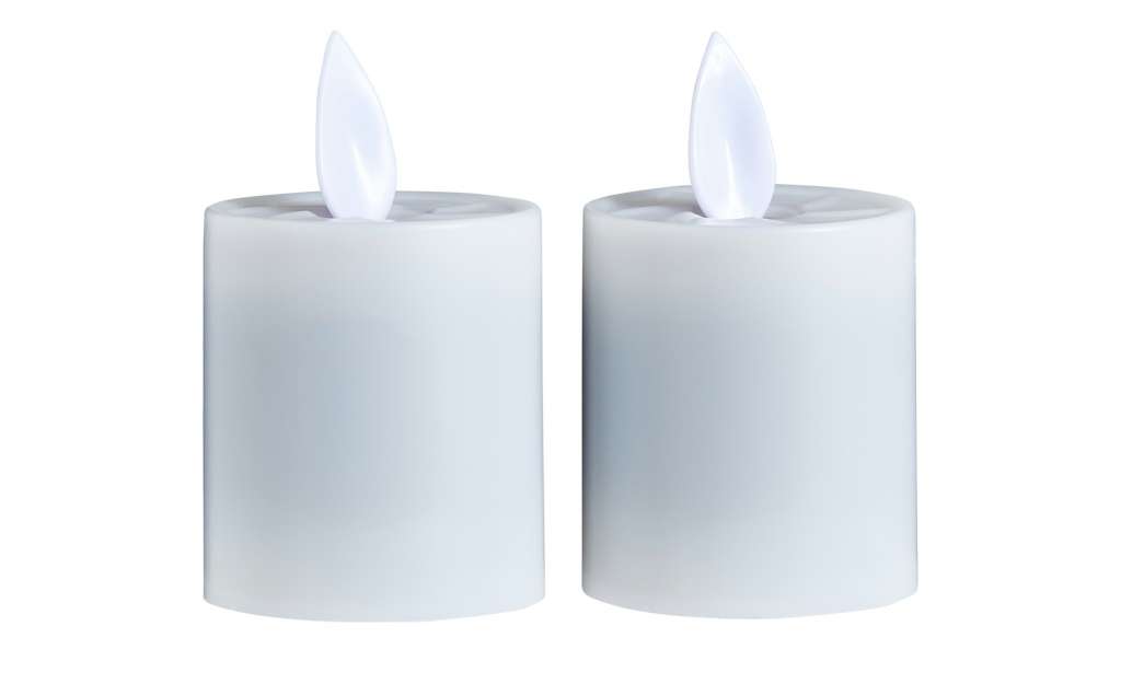 LED-Teelichter 2-er Set ¦ weiß ¦ Kunststoff ¦ Maße (cm): H: 6,5 Ø: [4.5] Dekoration > Kerzen & Lichter - Höffner