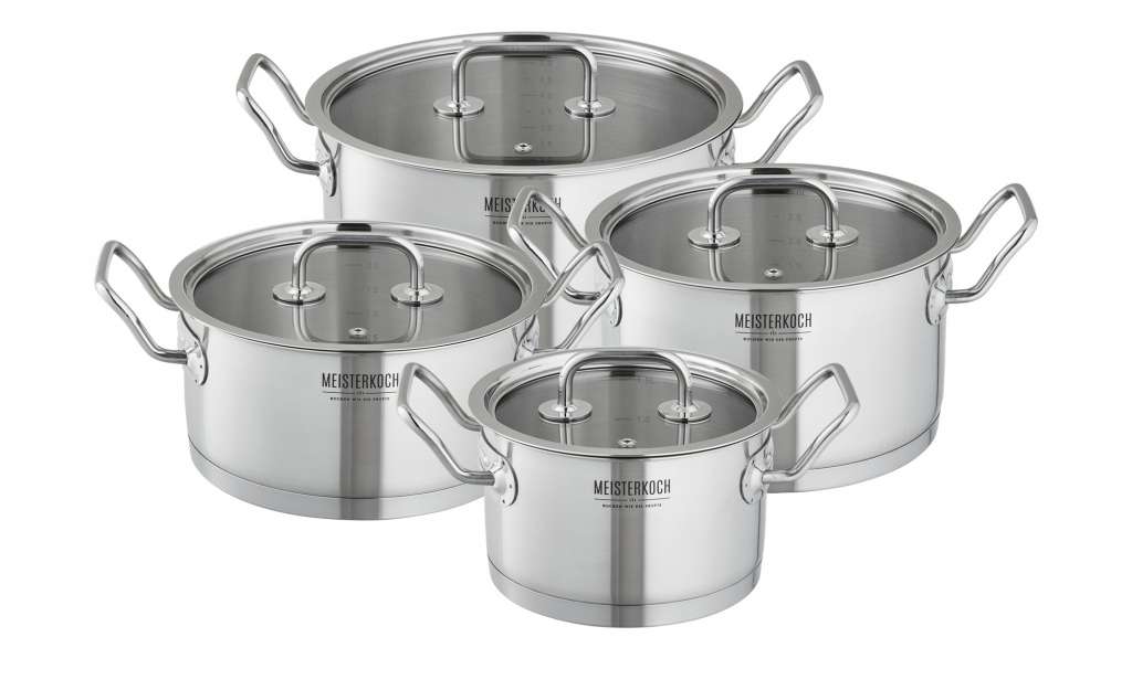 Meisterkoch Topfset 4-teilig  Modus ¦ silber ¦ Edelstahl Töpfe & Pfannen & Zubehör > Topf und Pfannen-Sets - Höffner
