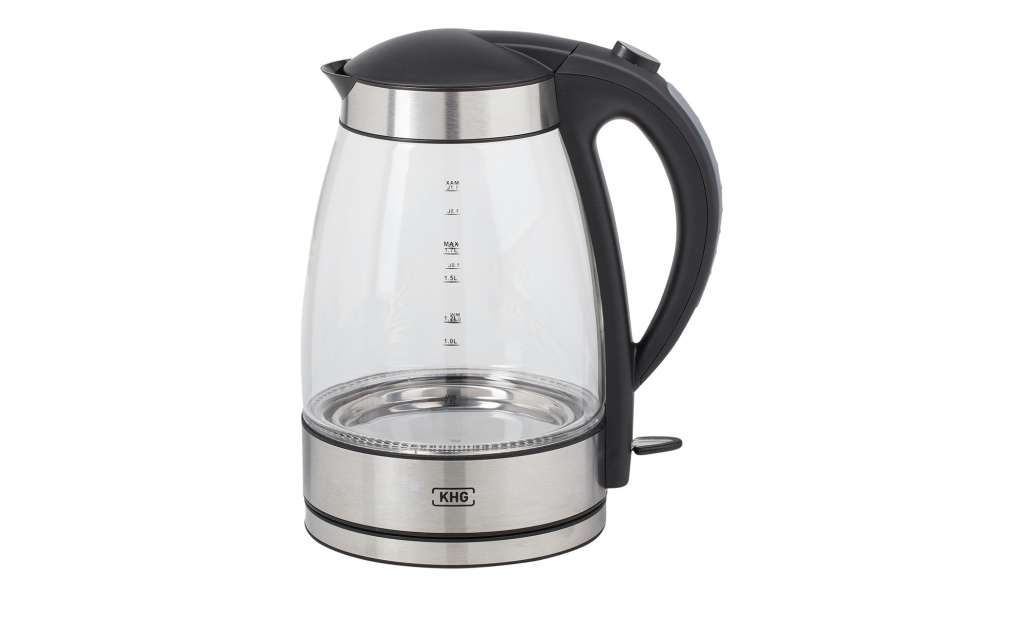 KHG Wasserkocher  WK-176GE ¦ silber ¦ Kunststoff, Glas , Edelstahl ¦ Maße (cm): B: 20,6 H: 30,5 T: 20,6 Elektrokleingeräte > Wasserkocher - Höffner