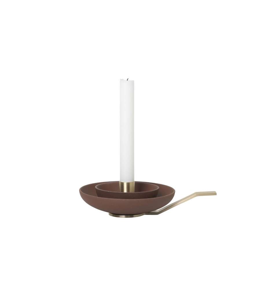 ferm LIVING - Kerzenhalter rund - Rust - indoor