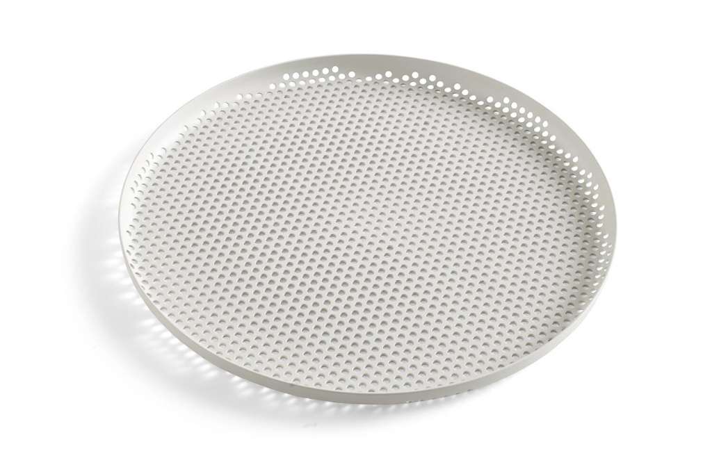 HAY - Perforiertes Tablett - soft grey - L - indoor